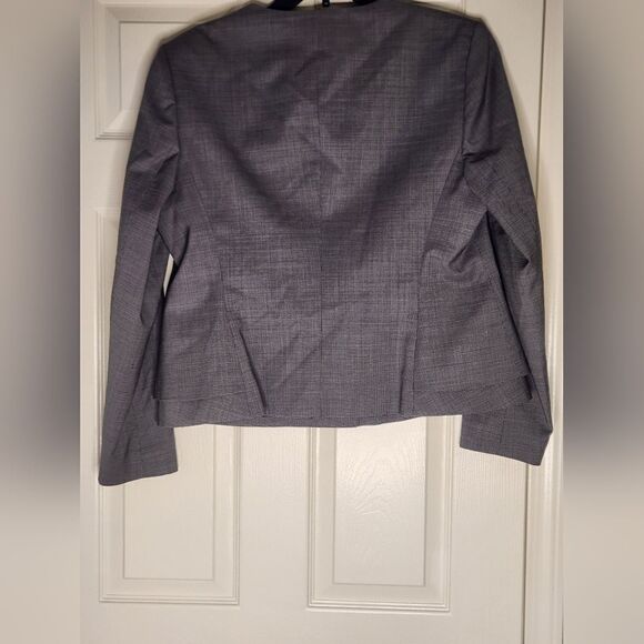 Boss by Hugo Boss 14 HerringboneGray 100% WOOL Pockets Buttons Down Women Blazer - Picture 11 of 13